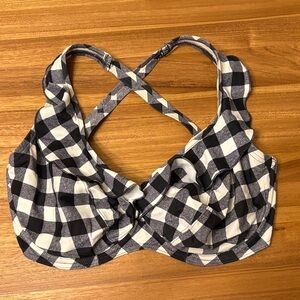 Freya Black and White Checkered Bikini Top